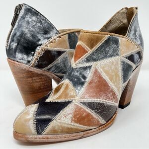 Freebird Multicolor Patchwork Heeled Boots